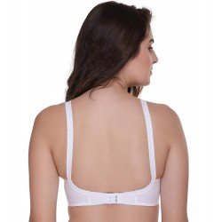 SONA Moving Elastic Strap Full Coverage Cotton Bra (White) Pack of 2